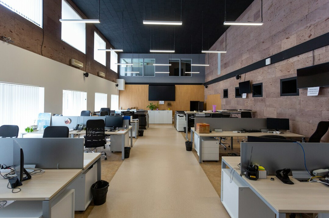 modern office with technology
